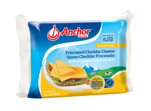 Hi- Calcium Processes Slices Anchor Hi-Calcium Processed Cheese has reduced fat, and is a smooth mild to medium cheddar cheese. It is fantastic for both taste and versatility, with a tender, elastic body. It has a longer shelf-life than natural cheddar, and is sliced and individually wrapped for convenience. Anchor Hi-Calcium Processed Cheese is made in New Zealand from the fresh milk of cows that are pasture grazed year-round.